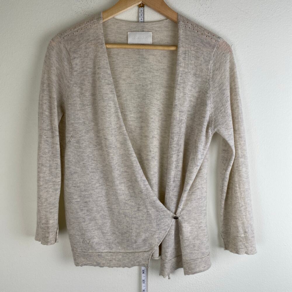 Zadig & Voltaire Daphnee Beige Cashmere Button Cardigan Size Small - Picture 9 of 16